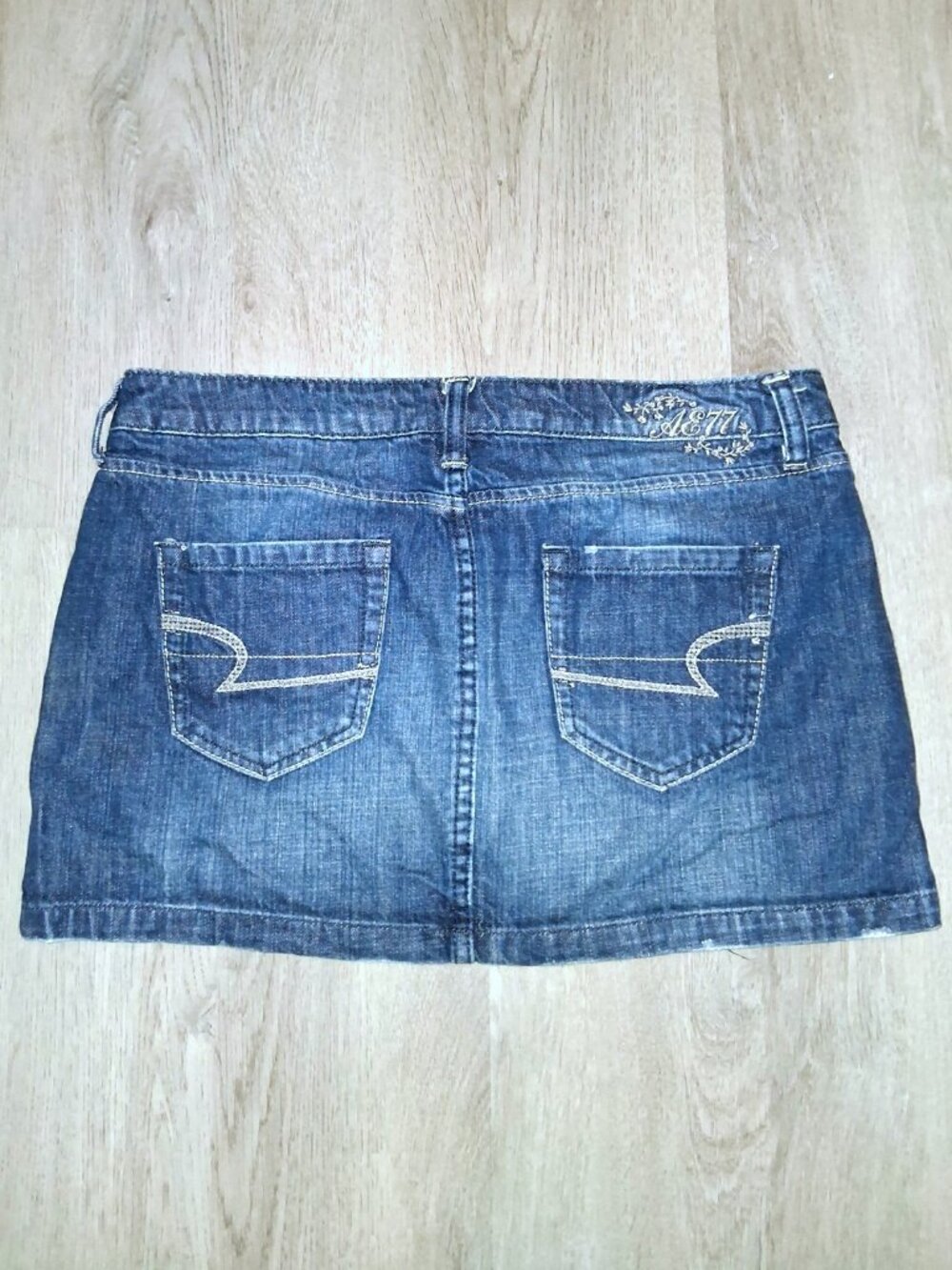 Vintage Y2k American Eagle Jean Mini Skirt Size 8 Distressed Denim Short Skirt